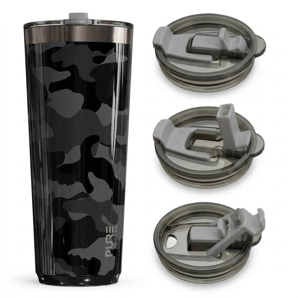 “Twistie” Stainless Steel Tumbler 32oz / 22oz – Antimicrobial - Patterns - PURE Drinkware
