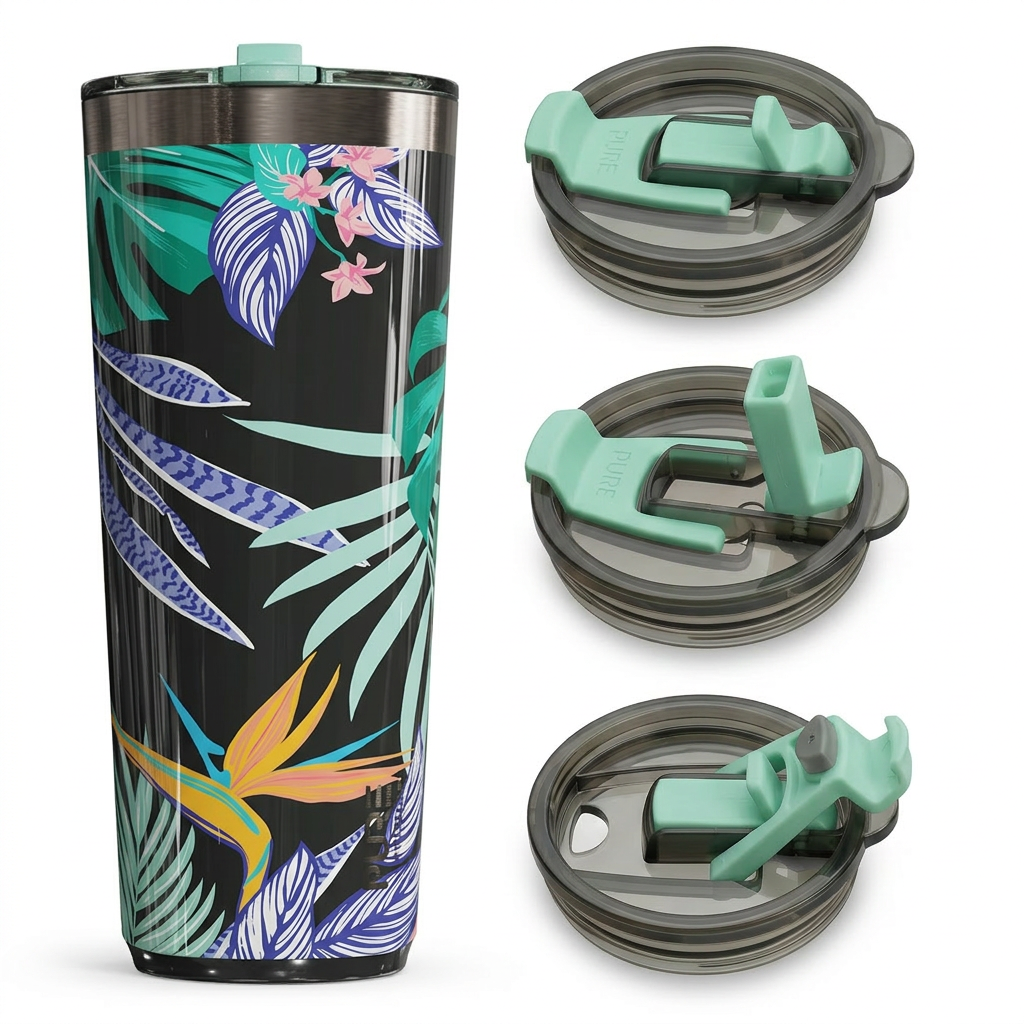 “Twistie” Stainless Steel Tumbler 32oz / 22oz – Antimicrobial - Patterns - PURE Drinkware