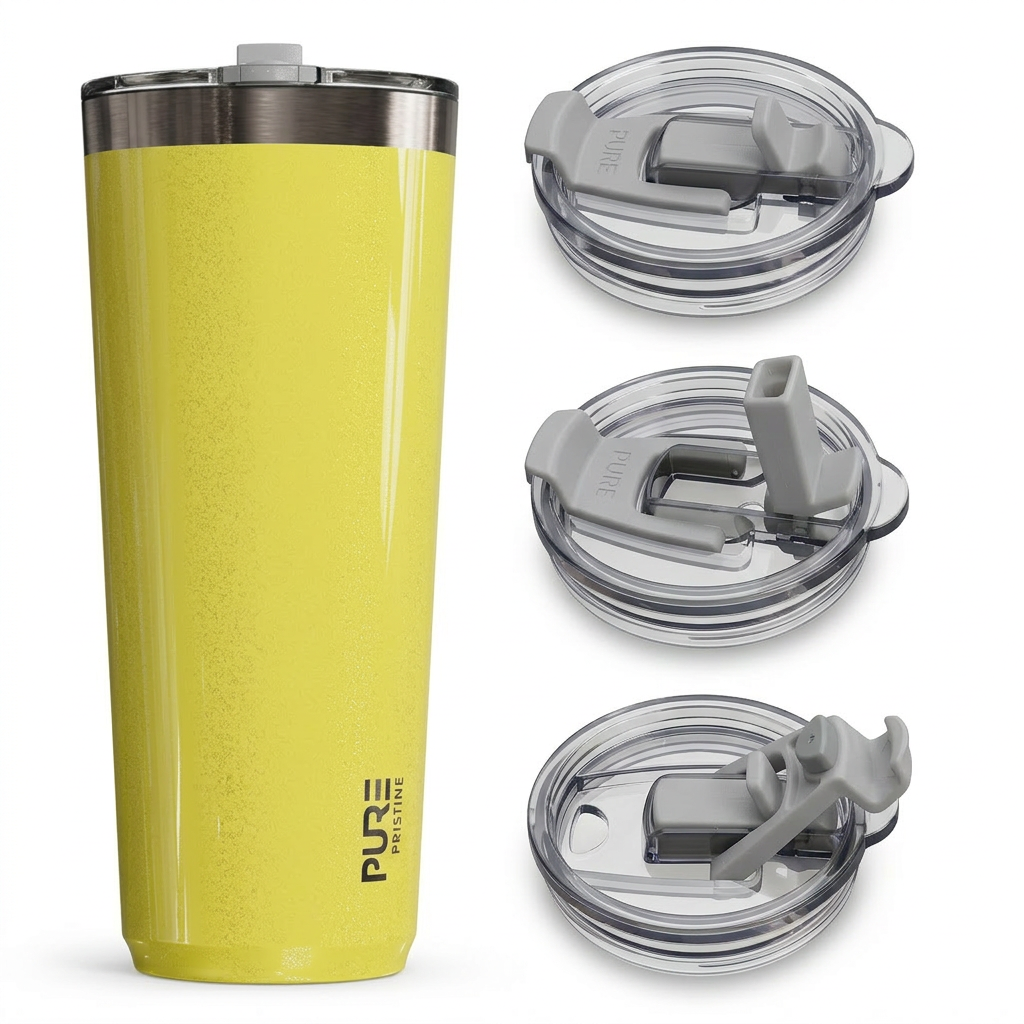 “Twistie” Stainless Steel Tumbler 32oz / 22oz – Antimicrobial - Solid Colors - PURE Drinkware