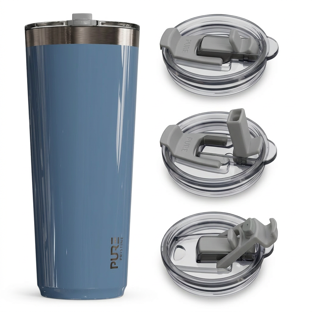 “Twistie” Stainless Steel Tumbler 32oz / 22oz – Antimicrobial - Solid Colors - PURE Drinkware