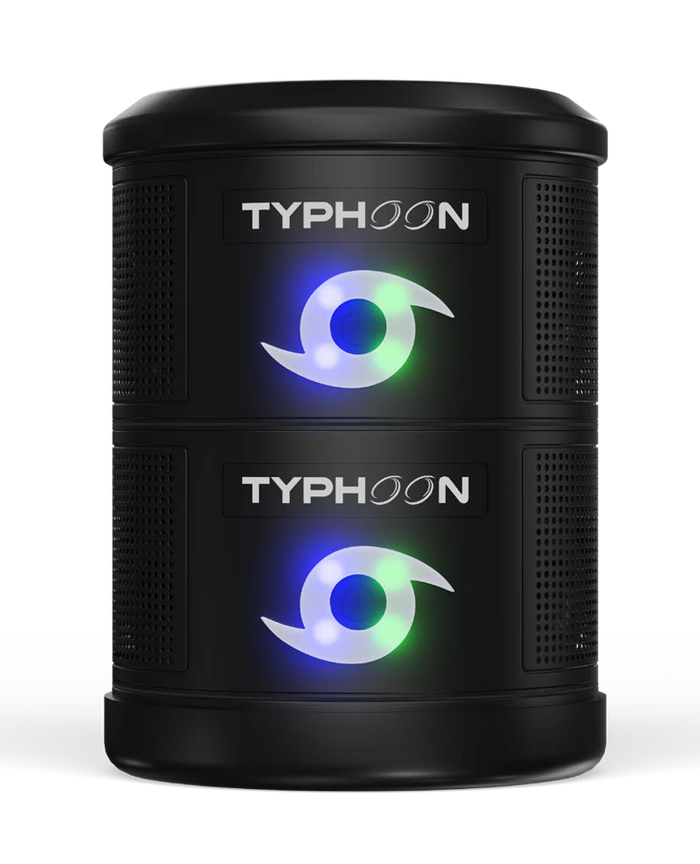 Two Typhoon speakers stacked