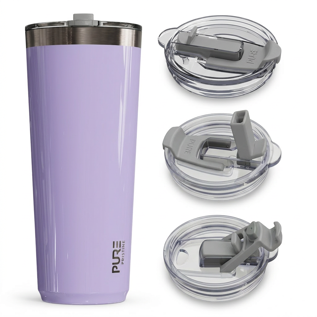 “Twistie” Stainless Steel Tumbler 32oz / 22oz – Antimicrobial - Solid Colors - PURE Drinkware