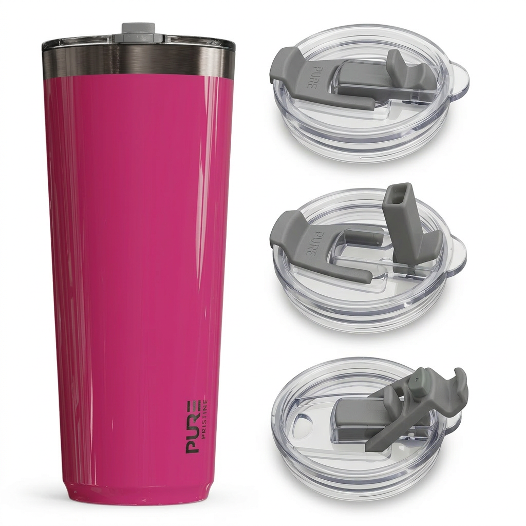 “Twistie” Stainless Steel Tumbler 32oz / 22oz – Antimicrobial - Solid Colors - PURE Drinkware