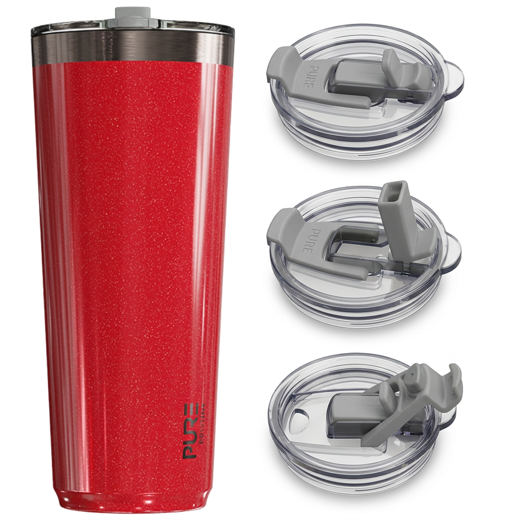 “Twistie” Stainless Steel Tumbler 32oz / 22oz – Antimicrobial - Solid Colors - PURE Drinkware
