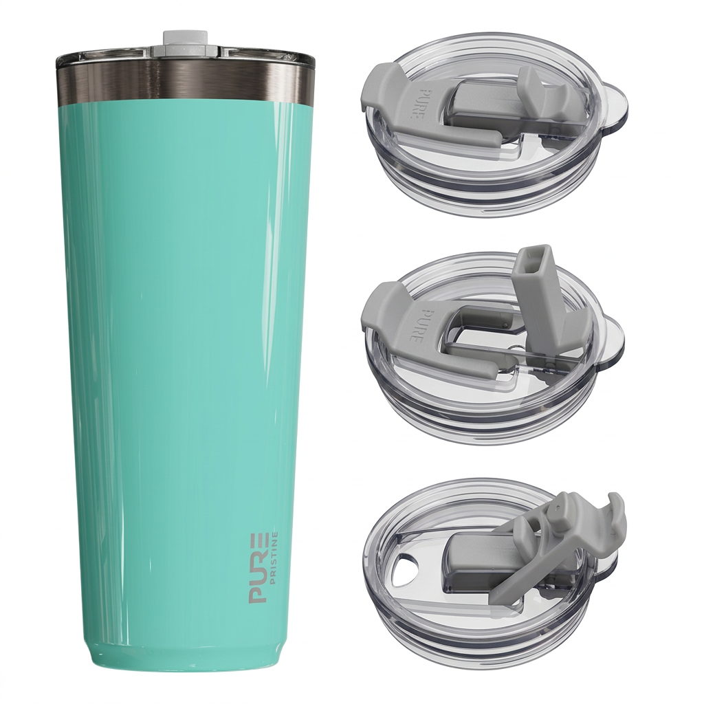 “Twistie” Stainless Steel Tumbler 32oz / 22oz – Antimicrobial - Solid Colors - PURE Drinkware