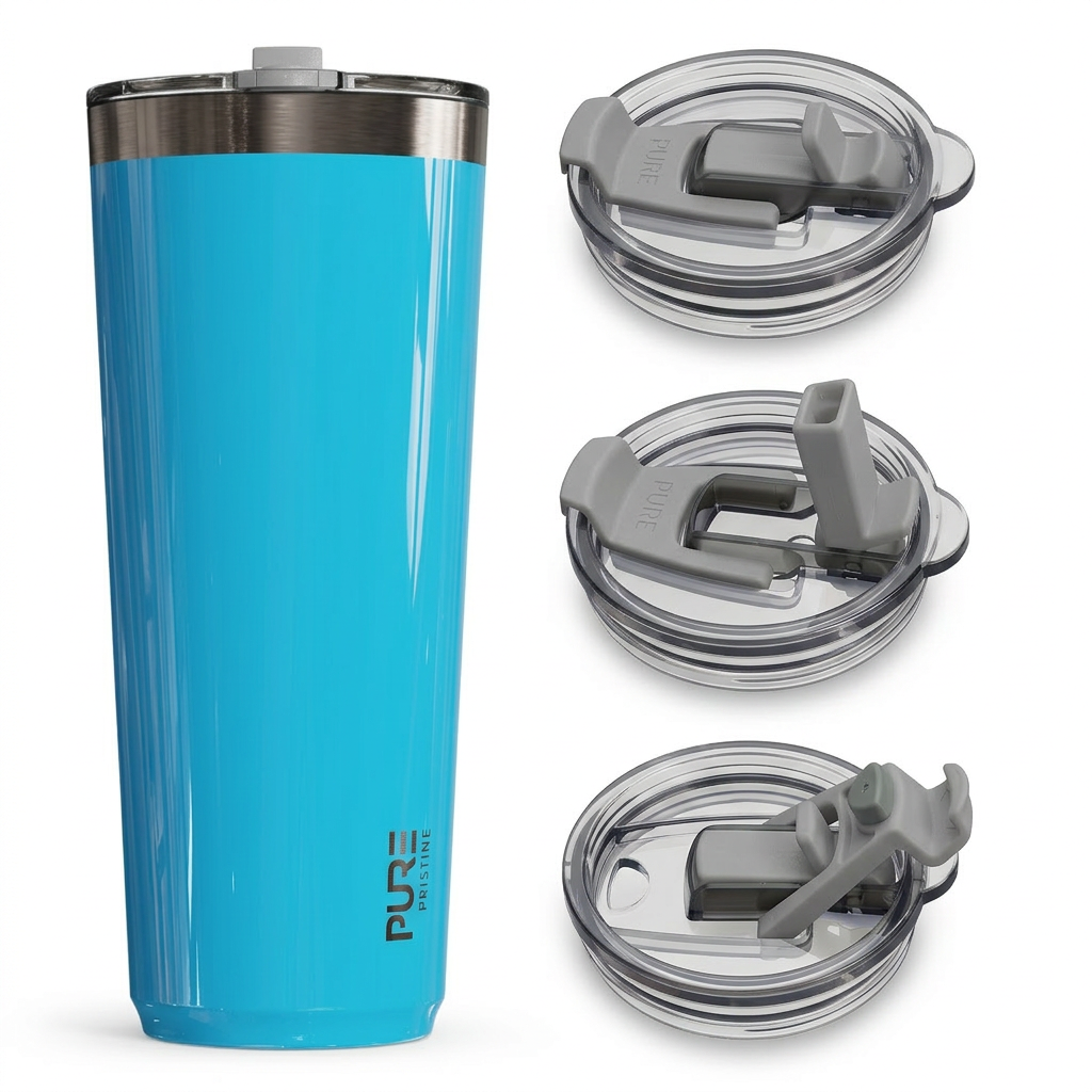 “Twistie” Stainless Steel Tumbler 32oz / 22oz – Antimicrobial - Solid Colors - PURE Drinkware