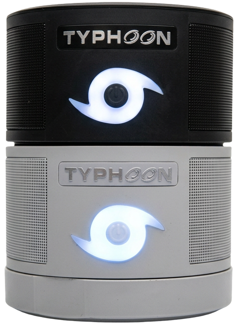 Two Typhoon speakers stacked